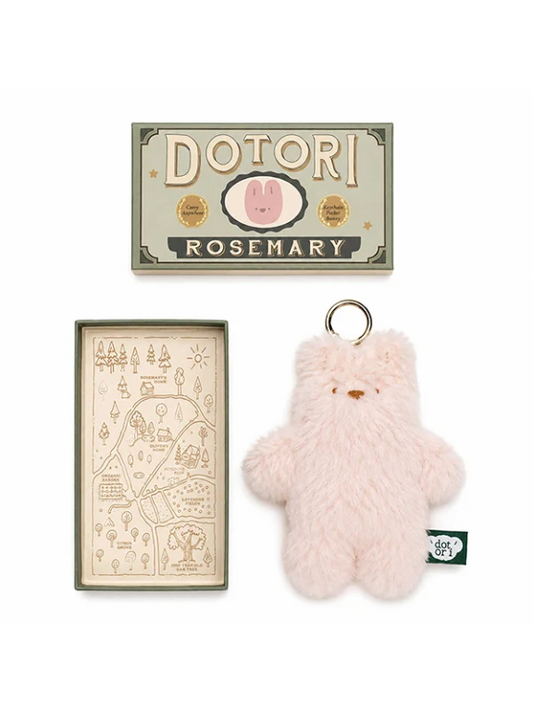 Fluffy Rosemary Bunny 5.5" Keychain Gift Set