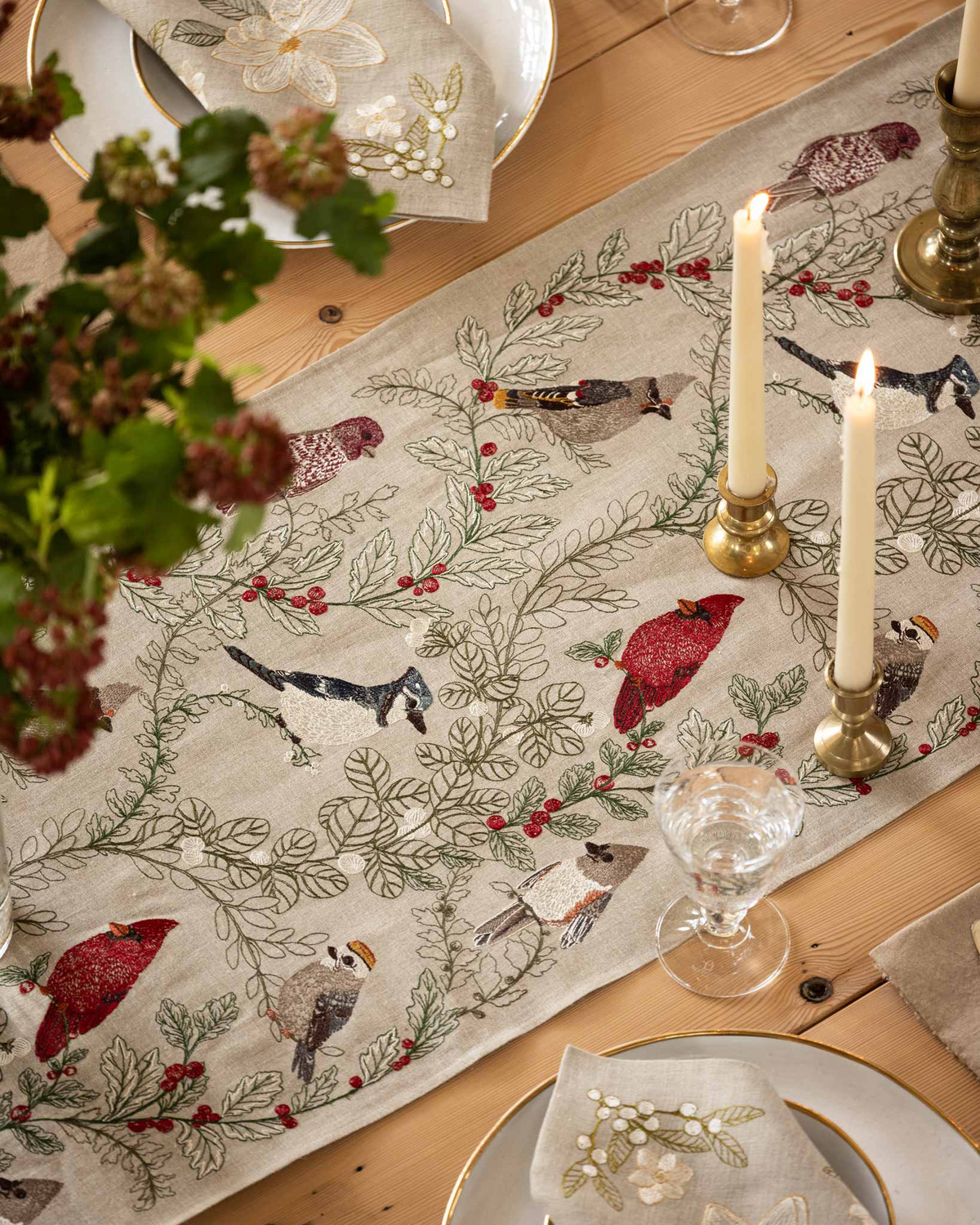 Winter Bird Table Runner