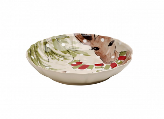 Deer Friends Lg Shallow Bowl