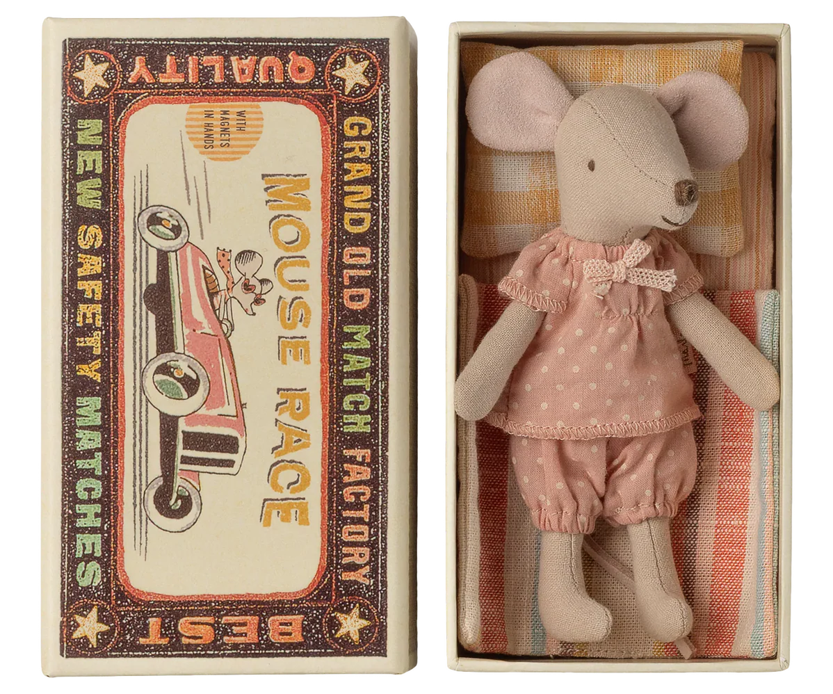 Big Sister Mouse in Matchbox - Polka Dot PJs