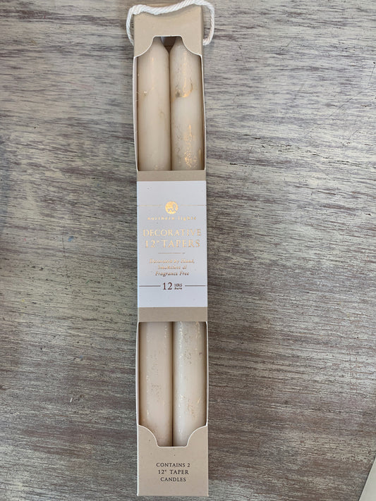 12" Decorative Taper 2 Pk