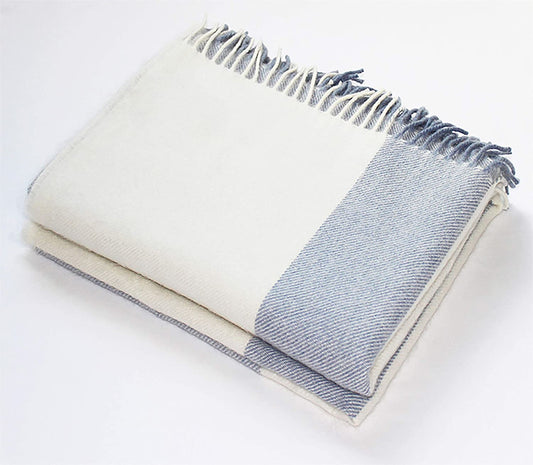 Alpaca Throw Light Blue Stripe