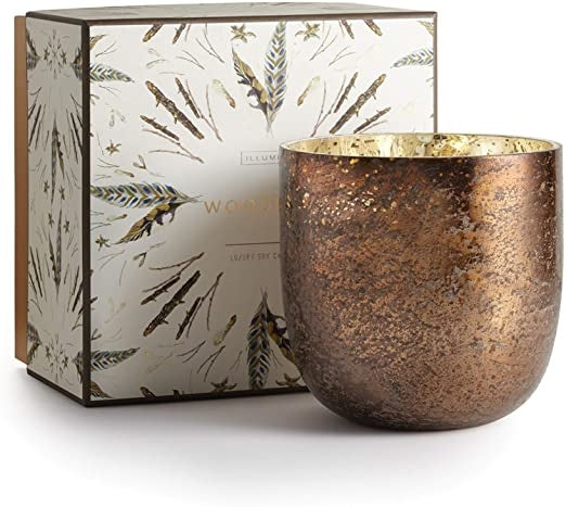 Woodfire Luxe Sanded Mercury Glass Candle