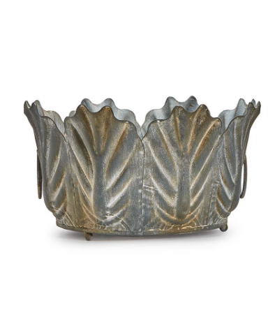 Zinc Garden Leaf Planter