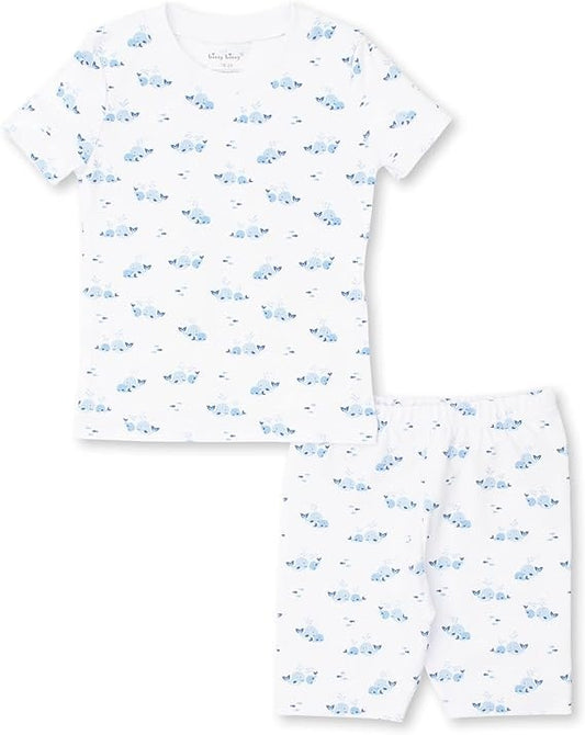 Whalewish Short Pajama Set Snug Lt Blue