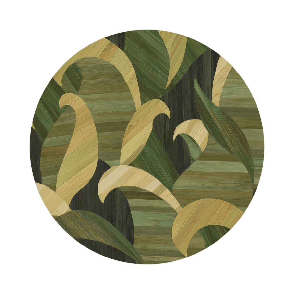 Bawah Printed Round Table Mat Green