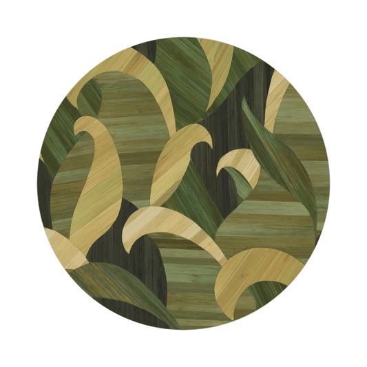 Bawah Printed Round Table Mat Green