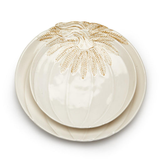 Harvest Bounty Pumpkin And Wheat Platter
