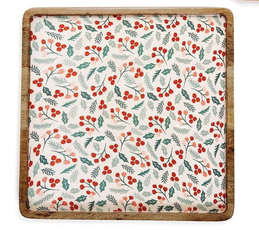 Eat Be Merry Square Serving Tray