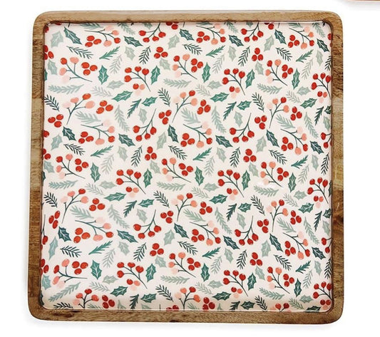 Eat Be Merry Square Serving Tray