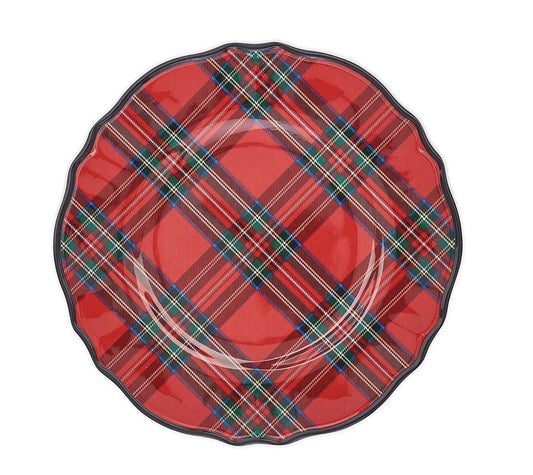 Tartan Melamine Dinner Plates
