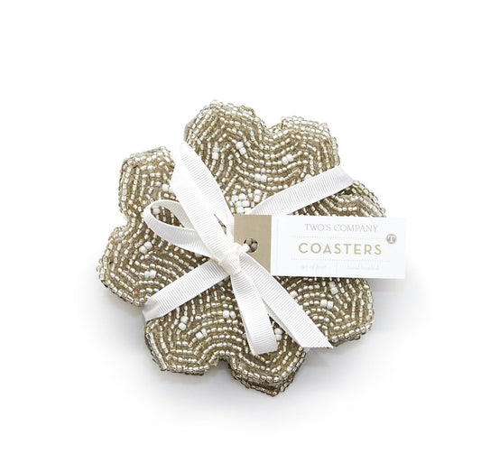 Snowflake Beaded Coaster S/4