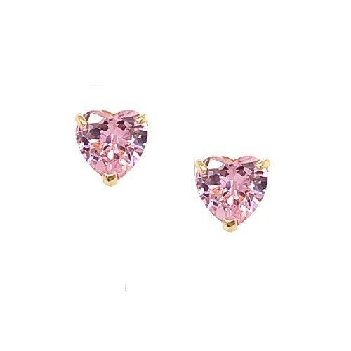 Passion Pink Heart Stud Earrings