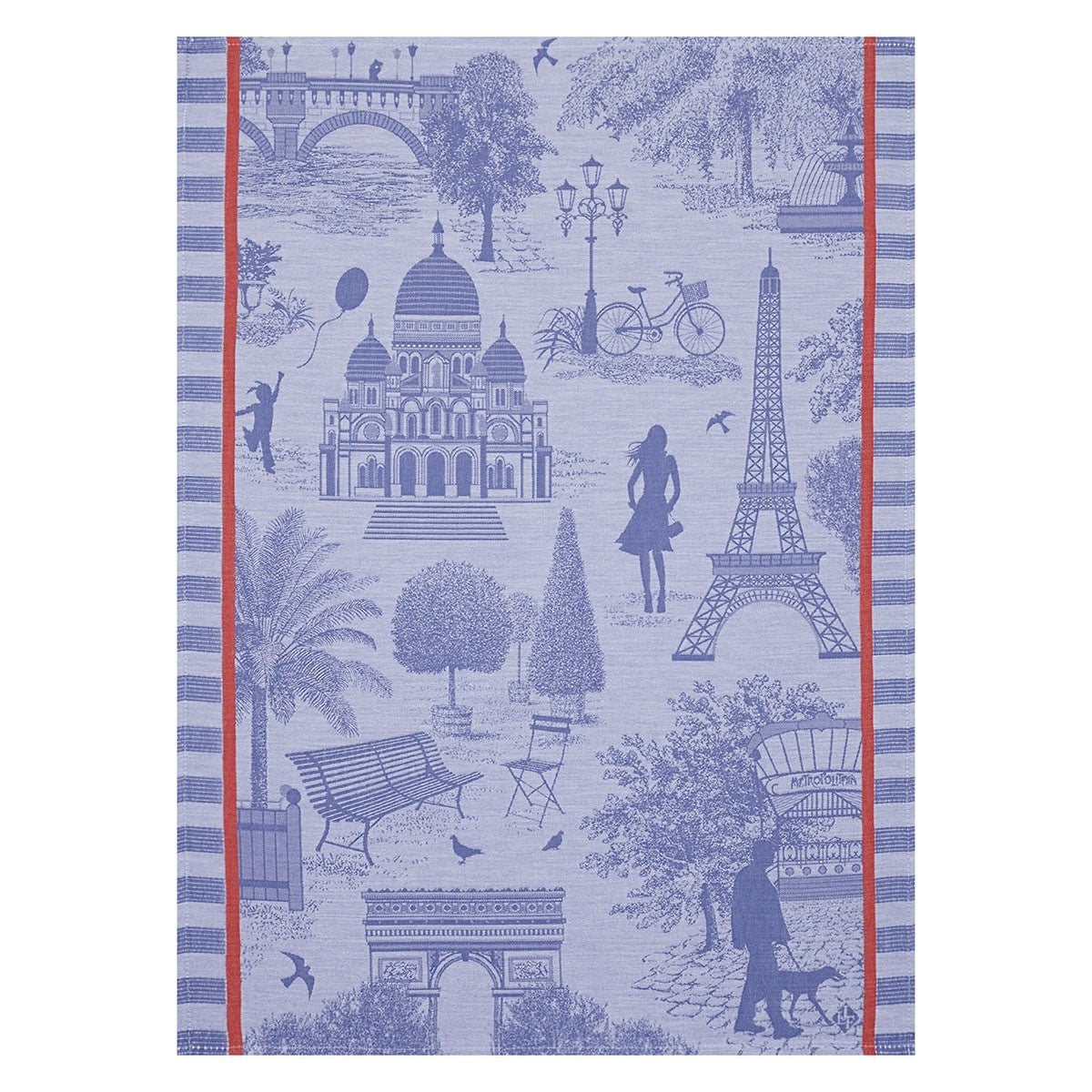 Teatowel Toile de Paris Purple