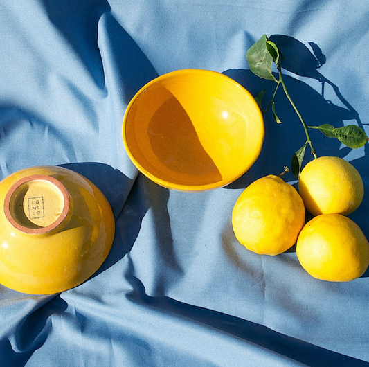 Bowl Yellow Hand Painted Small