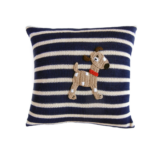Dog pillow with stripes
