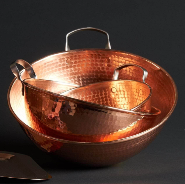 Copper Mixing Bowls 3 Bowl Set