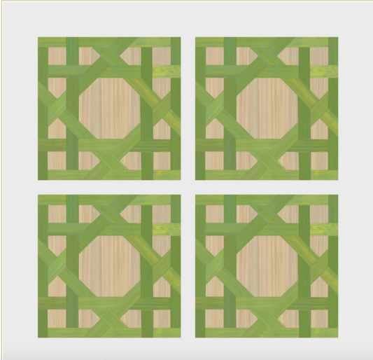 Versailles Coaster Square Green Set of 4