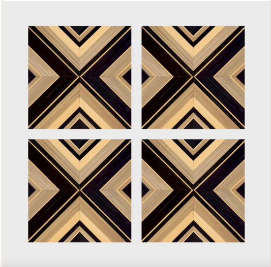 Trousdale Printed Coaster Natural Set of 4