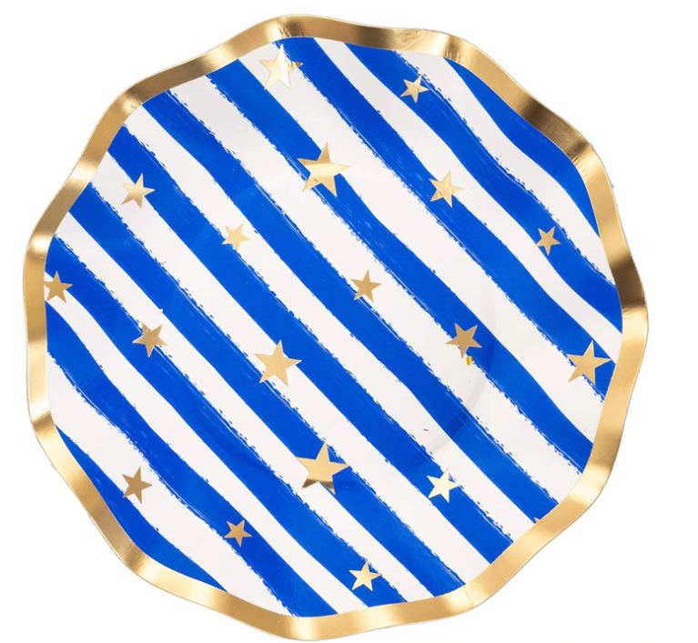 Wavy Salad Plate Patriotic Confetti/8ct