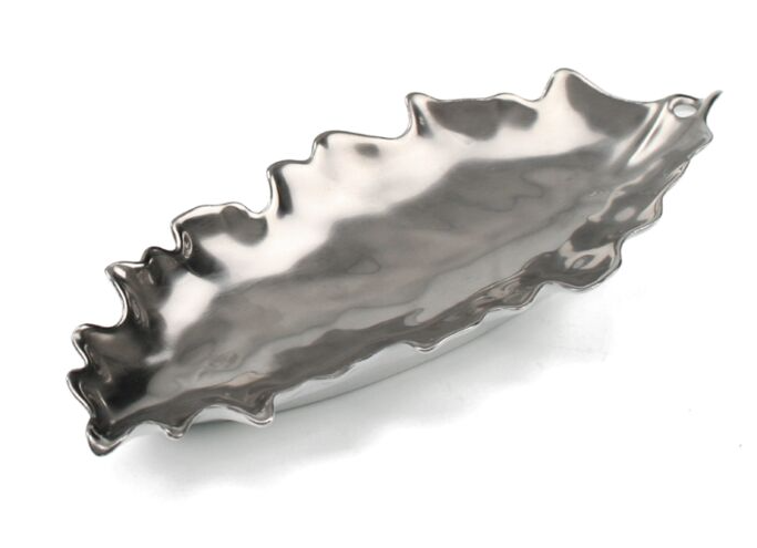 Oak Leaf Dish - Platinum - 13-1/2"