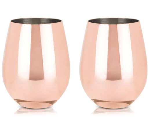 Copper Stemless Wine Glass