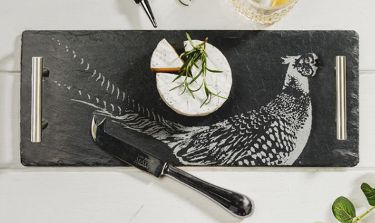 Pheasant Cheese Knife and Bottle Stopper Set