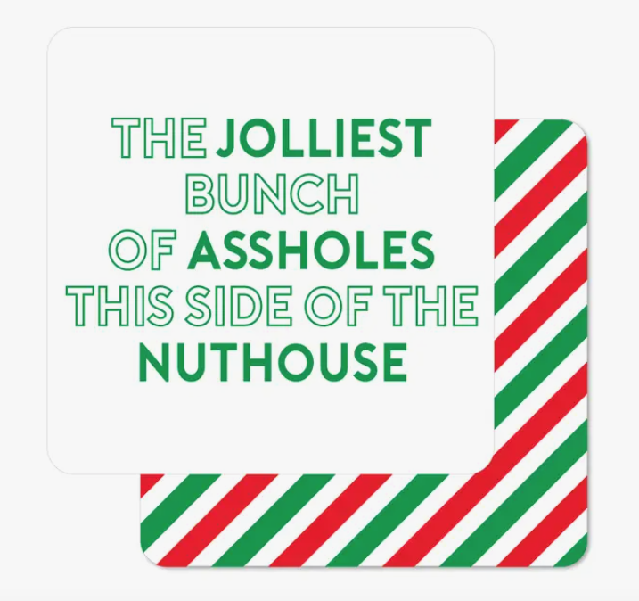 Jolliest Assholes Christmas Lampoon Coasters set 6