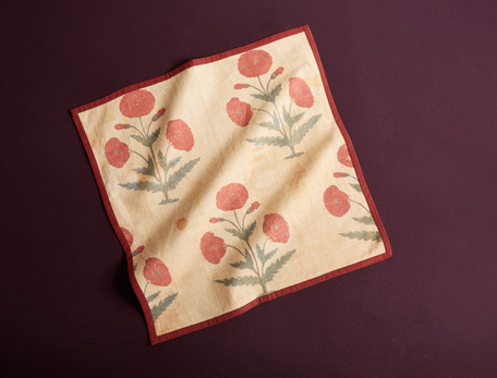 Poppy Dinner Napkins Set of Four - Red