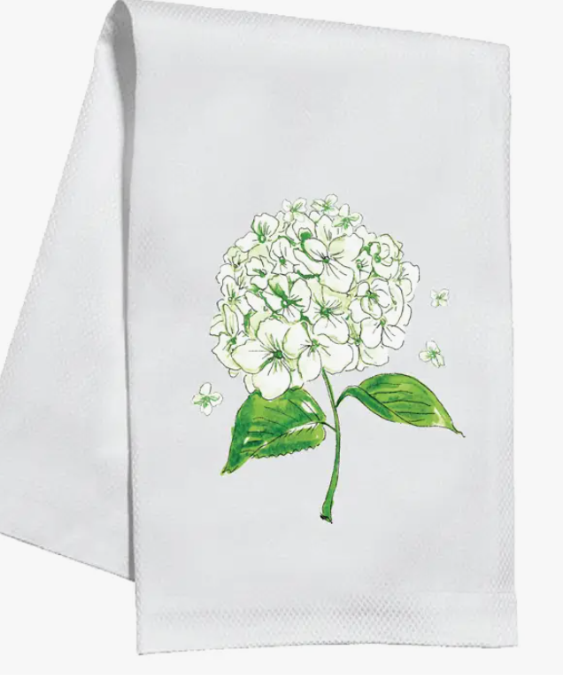 Green Hydrangea Kitchen Towel