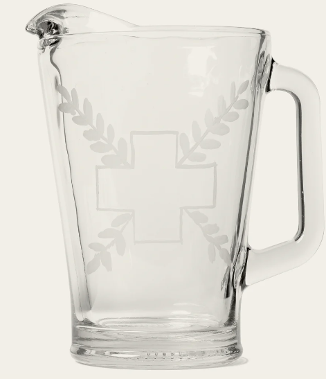 IMPERIO PITCHER W/ CROSS & LAUREL ETCHED