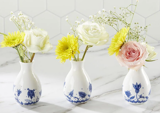 Blue Willow Bud Vase (set of 3)