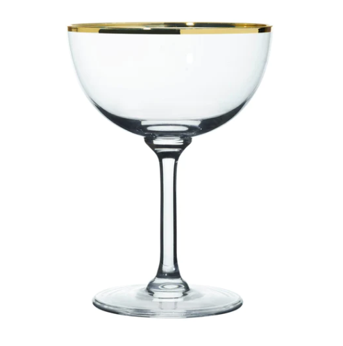 Crystal Champagne Saucer Gold Rim