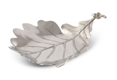 Pewter White Oak Leaf Plate