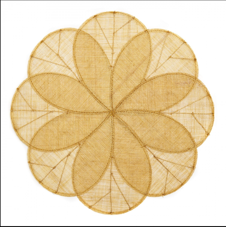 Sinamay Flower Placemat - Gold