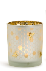 Golden Bee Metallic Silhouette Candleholder