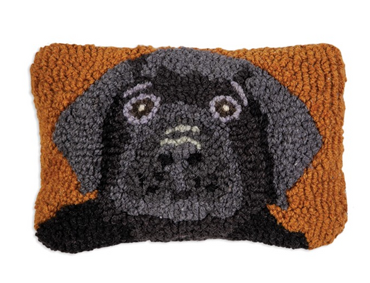 Lab Puppy - Hooked Wool Pillow