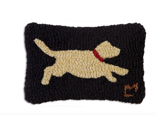 Running Yellow Dog Pillow