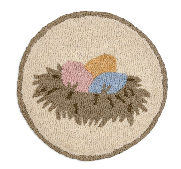 Nest of Eggs - Hooked Wool Chair Pad