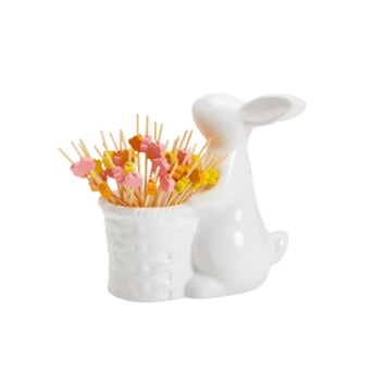 Easter Bunny w/20 Multi-Colored Flower Picks