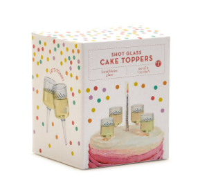 Cake Topper Shot Glass in Gift Box