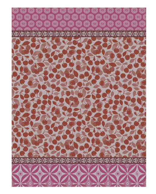 Tea Towel Cerises - Red