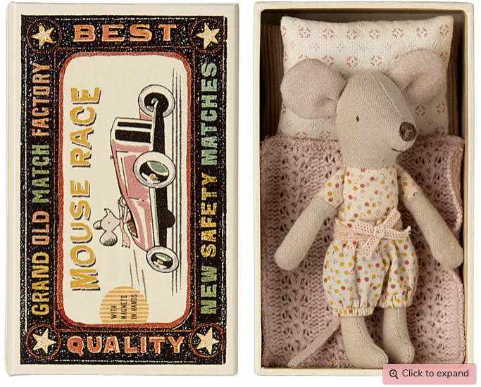 Little Sister Mouse in Matchbox