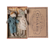 Mum and Dad Mice in Cigarbox with Sleep Masks