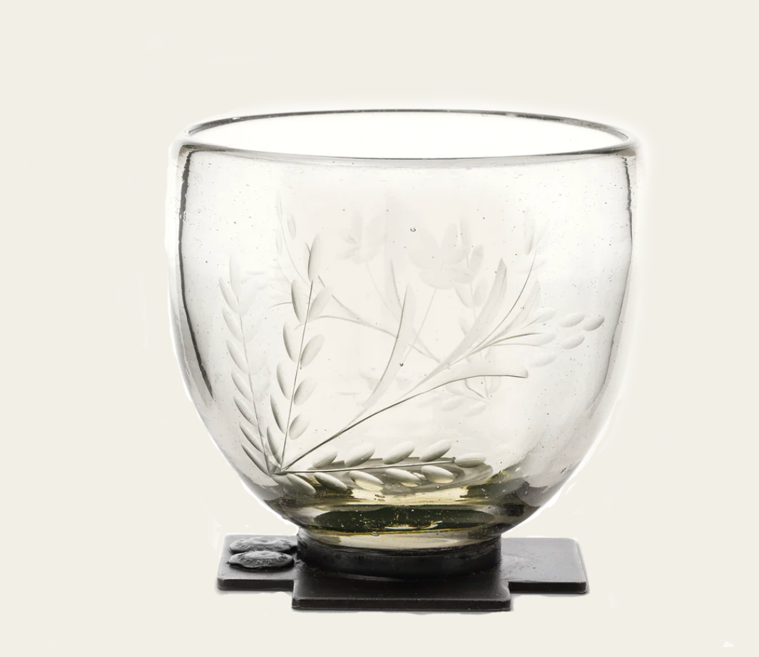 Pepita Cruz Goblet with Pepita Etched & Iron Cross Base