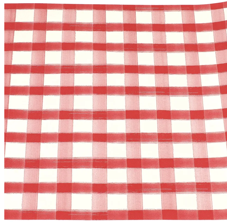 Red Painted Check Runner - 20" x 25'