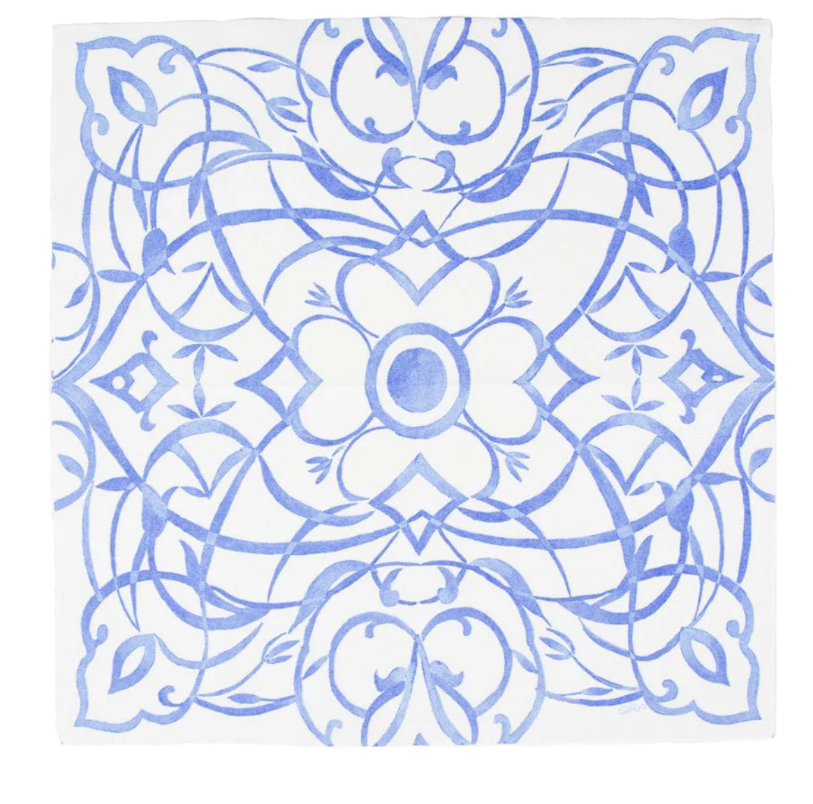 Algarve Ceramic Blue Paper Luncheon Napkins - 15 Per Package