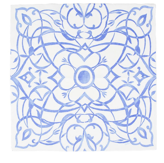 Algarve Ceramic Blue Paper Luncheon Napkins - 15 Per Package
