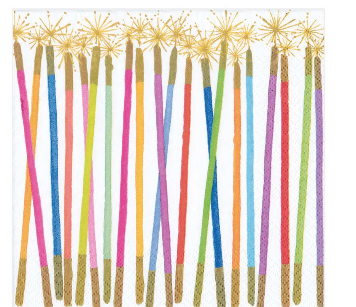 NAPKIN LUNCHEON CANDLES WHITE MULTI