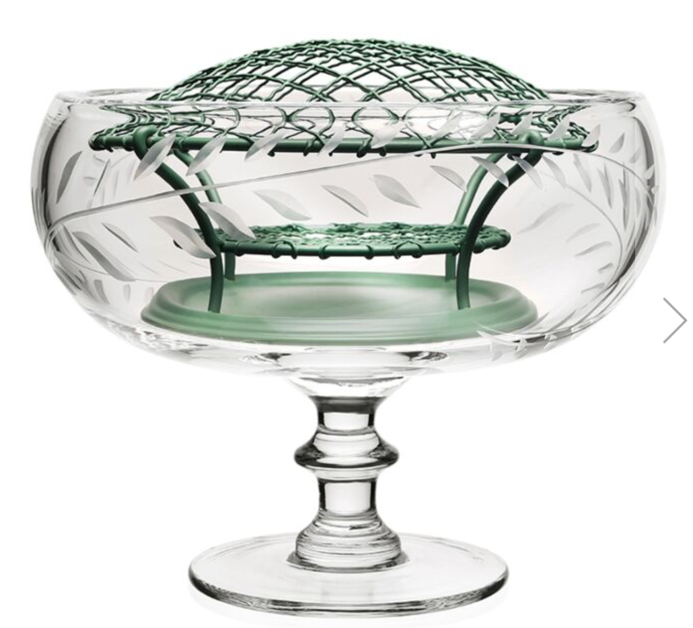 Jasmine Footed Rose Bowl & Wire 8 1/2"
